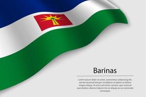 Wave flag of Barinas is a state of Venezuela vector