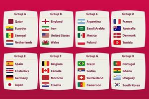 World tournament all groups. Soccer tournament broadcast graphic template vector