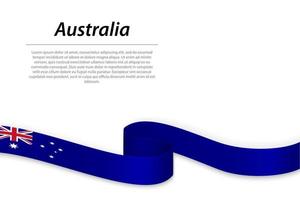 Waving ribbon or banner with flag of Australia vector