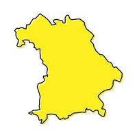 Simple outline map of Bavaria is a state of Germany. vector