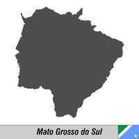 High quality map with flag state of Brazil vector