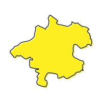 Simple outline map of Upper Austria is a state of Austria. vector