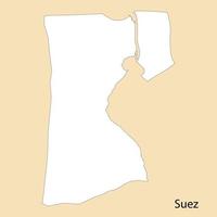 High Quality map of Suez is a region of Egypt vector