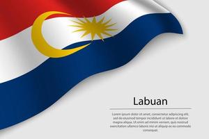 Wave flag of Labuan is a region of Malaysia vector