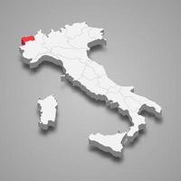 region location within Italy 3d map Template for your design vector