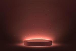 3d realistic podium or pedestal with spotlight on dark background. vector