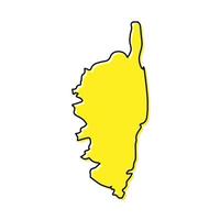 Simple outline map of Corsica is a region of France vector