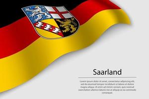 Wave flag of Saarland is a state of Germany. Banner or ribbon vector