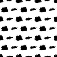 Seamless pattern with dark hand drawn scribble smear on white background. Abstract grunge texture. Vector illustration