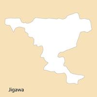 High Quality map of Jigawa is a region of Nigeria vector