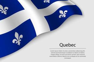 Wave flag of Quebec is a region of Canada vector