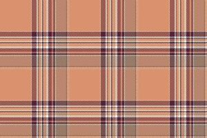 Plaid background, check seamless pattern in beige. Vector fabric texture for textile print, wrapping paper, gift card or wallpaper.