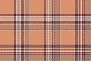 Plaid background, check seamless pattern in beige. Vector fabric texture for textile print, wrapping paper, gift card or wallpaper.