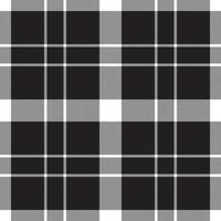 Plaid seamless pattern in black white. Check fabric texture. Vector textile print.