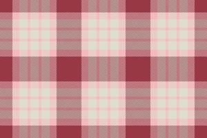 Plaid background, check seamless pattern in pink. Vector fabric texture for textile print, wrapping paper, gift card or wallpaper.