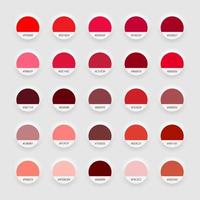 Shades of red swatch color palette. Neomorphism Style template for your design vector