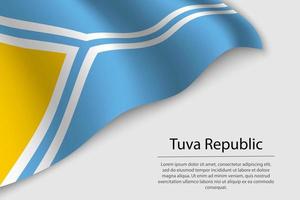 Wave flag of Tuva Republic is a region of Russia vector