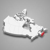 estrella nueva escocia región ubicación dentro Canadá 3d mapa vector