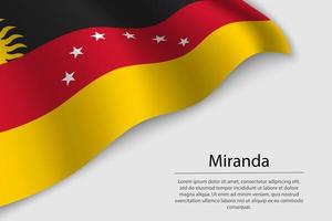 Wave flag of Miranda is a state of Venezuela vector