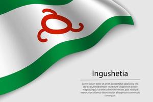 Wave flag of Ingushetia is a region of Russia vector