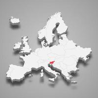 Eslovenia país ubicación dentro Europa 3d mapa vector