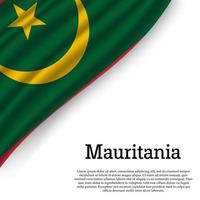ondulación bandera de Mauritania vector