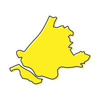 Simple outline map of South Holland is a province of Netherlands vector