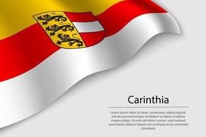 Wave flag of Carinthia is a state of Austria vector