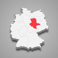 estado ubicación dentro Alemania 3d mapa modelo para tu diseño vector