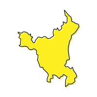 Simple outline map of Haryana is a state of India. vector