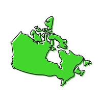 Simple outline map of Canada. Stylized line design vector