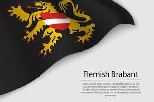 Wave flag of Flemish Brabant is a region of Belgium vector