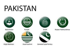 todas banderas de regiones de Pakistán modelo para tu diseño vector