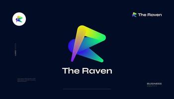 Creative and Vibrant Letter R Logo Design with Colorful Gradient Concept. R Logo with Blend Style vector