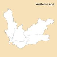 High Quality map of Western Cape is a region of South Africa vector