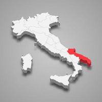 region location within Italy 3d map Template for your design vector