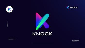 Creative and Vibrant Letter K Logo Design with Colorful Gradient Concept. K Logo with Blend Style vector