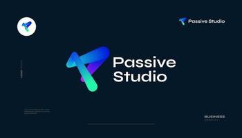 Creative and Vibrant Letter P Logo Design with Colorful Gradient Concept. P Logo with Blend Style vector