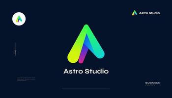 Creative and Vibrant Letter A Logo Design with Colorful Gradient Concept. A Logo with Blend Style vector