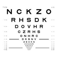 Eye Chart Test. Assessment of visual acuity. template for your design vector