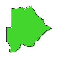 Simple outline map of Botswana. Stylized line design vector