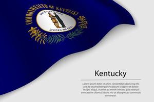 Wave flag of Kentucky is a state of United States. vector