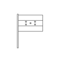 Black outline flag on of Honduras. Thin line icon vector