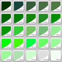 sombras de verde muestra de tela color paleta. modelo para tu diseño vector