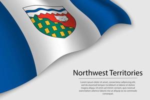 Wave flag of Northwest Territories is a region of Canada vector