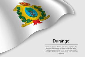 Wave flag of Durango is a region of Mexico vector