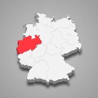 estado ubicación dentro Alemania 3d mapa modelo para tu diseño vector