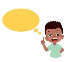 Funny Child Presenting And Pointing vector