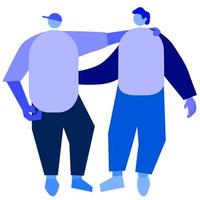 friendship, shaking hands, hugging, flat characters shaking hands vector
