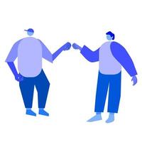 friendship, shaking hands, hugging, flat characters shaking hands vector